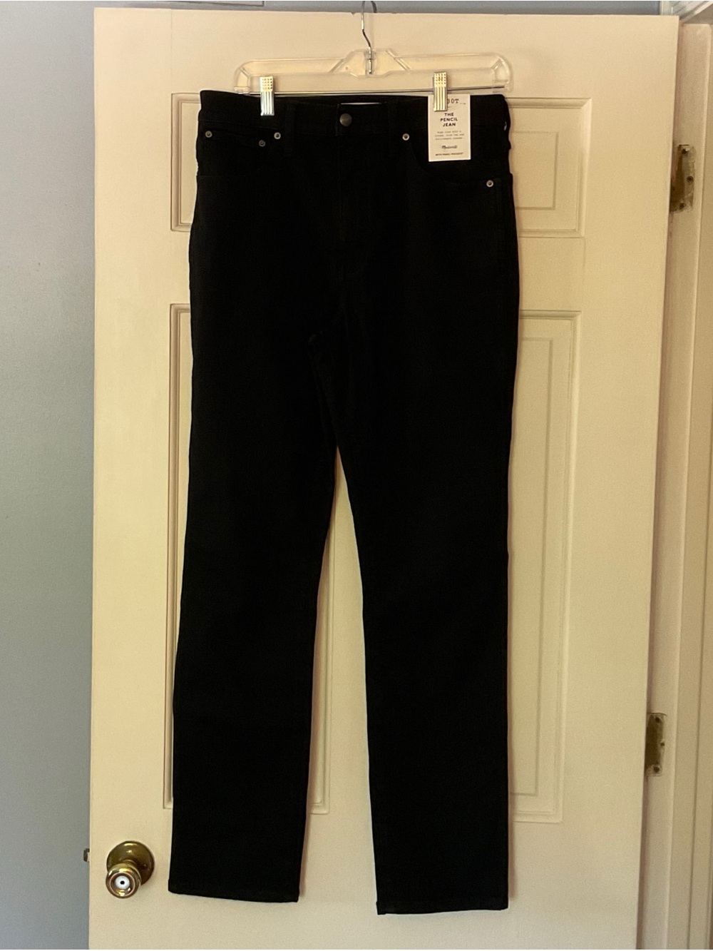 Madewell The Tall Pencil Jean Black Frost 30T 30 NWT‎ High Rise Capsule Wardrobe
